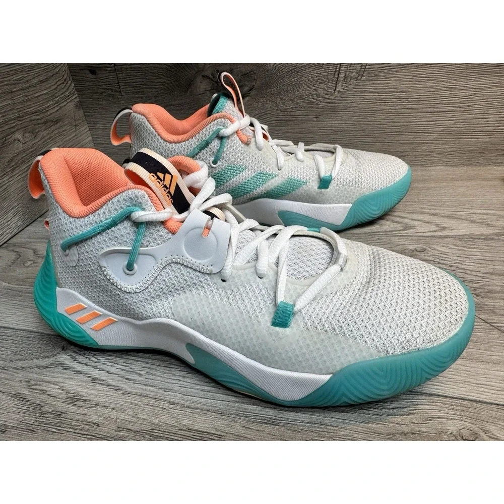 adidas Harden Stepback 3 Mens Basketball Shoes Size 6 White Green Sneakers